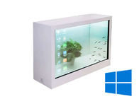 Schermo di pubblicità LCD interattivo della vetrina trasparente a 21,5 pollici dell'affissione a cristalli liquidi