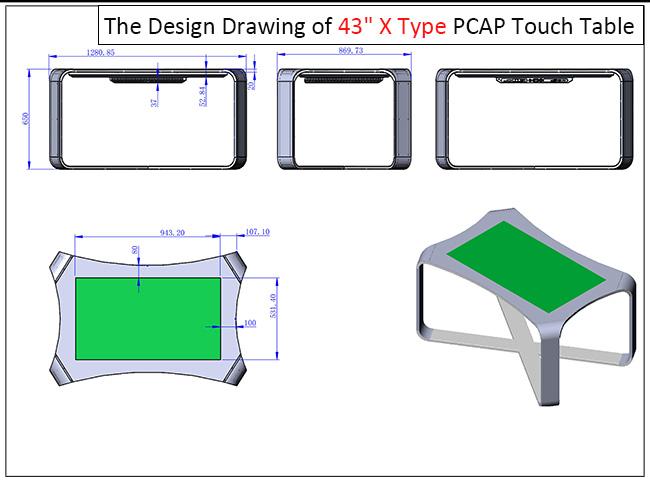 Tabella interattiva del   di tocco del   dello schermo delle vendite all'ingrosso di Smart del chiosco a forma di x LCD a 43 pollici dell'esposizione