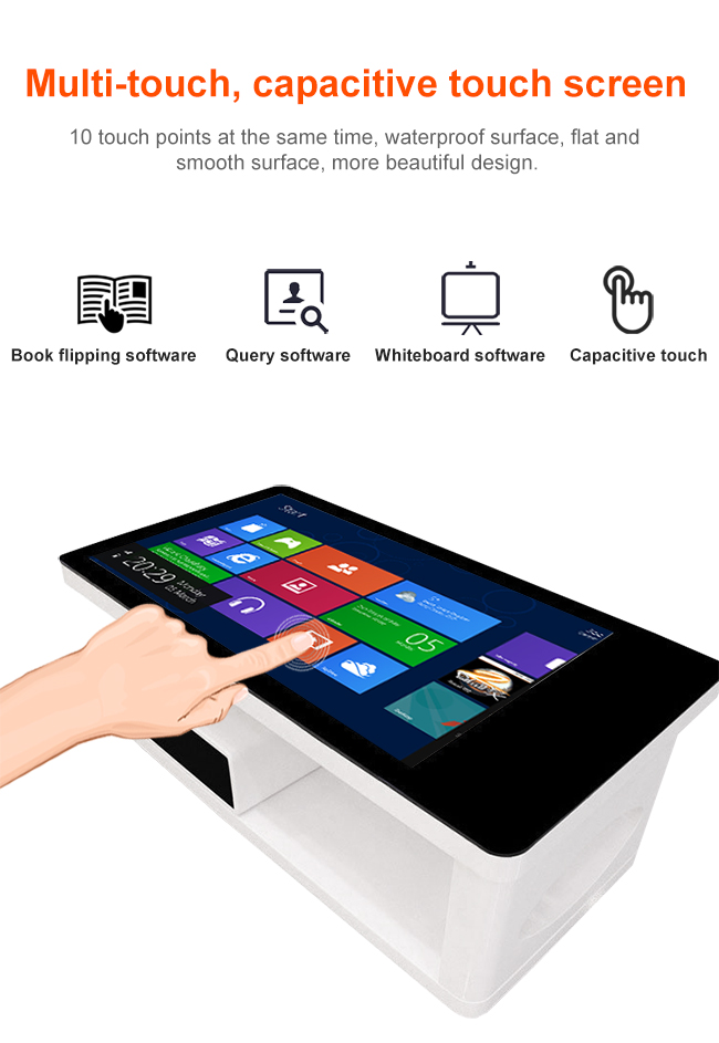 A 55 pollici per la Tabella capacitiva interattiva LCD di tocco di Smart del cassetto di Digital del touch screen del gioco/pubblicità/mostra
