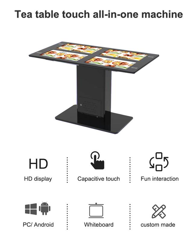 Tavola interattiva LCD di tocco del supporto LED con il mini PC incastonato Winows o OS di Android per la pubblicità della tavola astuta del gioco