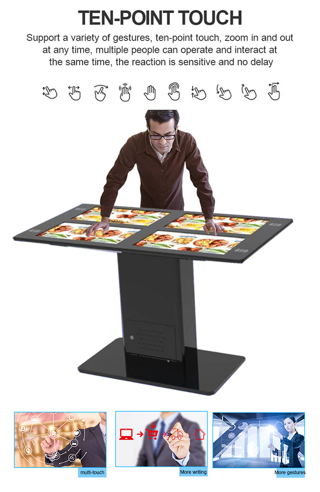 Tavola interattiva LCD di tocco del supporto LED con il mini PC incastonato Winows o OS di Android per la pubblicità della tavola astuta del gioco