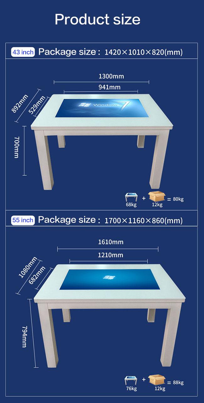 Tavolino da salotto impermeabile di tocco del multi touch screen astuto interattivo a 43 pollici di tocco per il caffè/hotel/ristorante/ufficio/casa