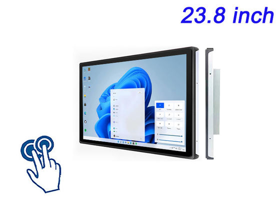 23.8 pollici schermo touch Windows incorporato per segnaletica digitale, lavagne interattive, ordinazione a tavola del ristorante e monitoraggio della sicurezza