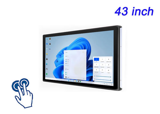 schermo touch incorporato da 43 pollici Windows per schermi Smart City, interfacce per stadi, soluzioni immersive per il retail e sistemi di gioco