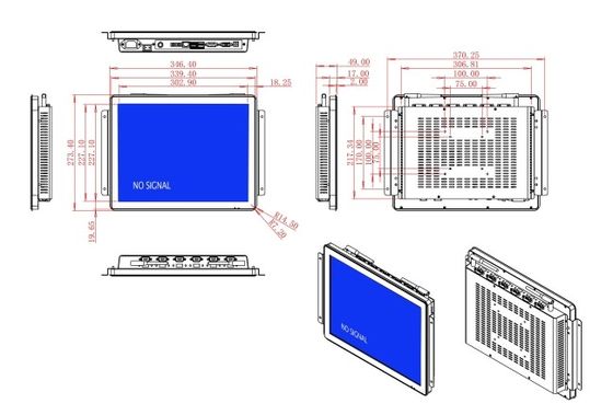 Unità di visualizzazione compatta da 15 pollici per pannelli di controllo delle strutture, bacheche informative pubbliche, interfacce di magazzino e sistemi logistici