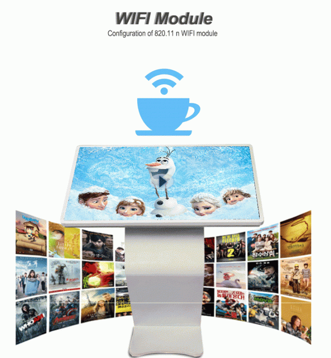 Esposizione tutta della pubblicità in un totem a 43 pollici del touch screen di wifi del pc